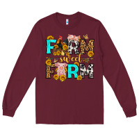 Burgundy farm sweet farm western  olivia Long Sleeve Tee - OliviaCreatesArt