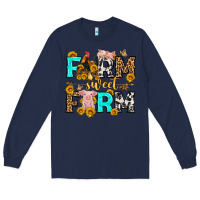 Navy farm sweet farm western  olivia Long Sleeve Tee - OliviaCreatesArt