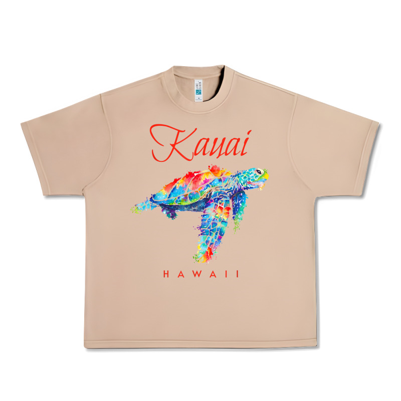 Kauai Hawaii Watercolor Sea Turtle Souvenir Urban Heavy Tee by longCreatives | Teevron