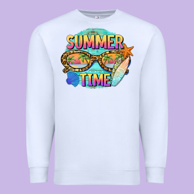 Summer Time Sunset Glasses Premium Sweatshirt Designed By Barkaloodesign