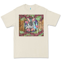 Bone Easter bunny with floral wreath and leopard Premium Tee - RanaPortraitStore
