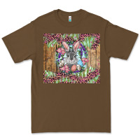 Cacao Easter bunny with floral wreath and leopard Premium Tee - RanaPortraitStore