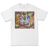 White Easter bunny with floral wreath and leopard Premium Tee - RanaPortraitStore