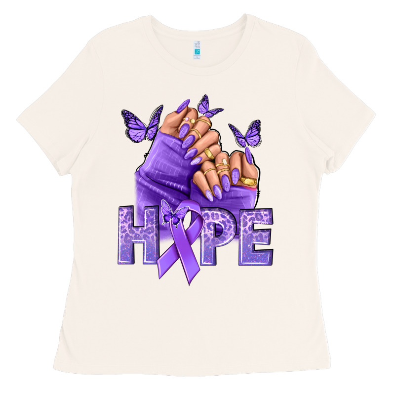 Hope Lavender Ribbon All Cancers Ladies Tee by NancyCooperArtShop | Teevron