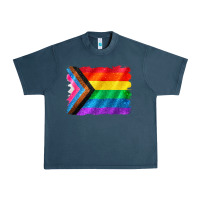 Midnight Navy Pride flag background Urban Heavy Tee - CowGirlArtShop