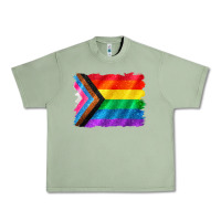 Oil Green Pride flag background Urban Heavy Tee - CowGirlArtShop