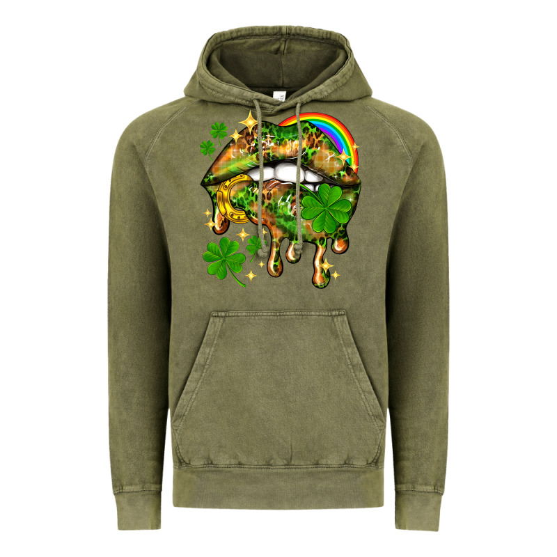 St. Patrick's Day Lips Vintage Hoodie by HowdyJamesFarm | Teevron