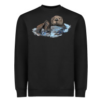Black california sea otter Heavyweight Sweatshirt - LillyAllenDesigns