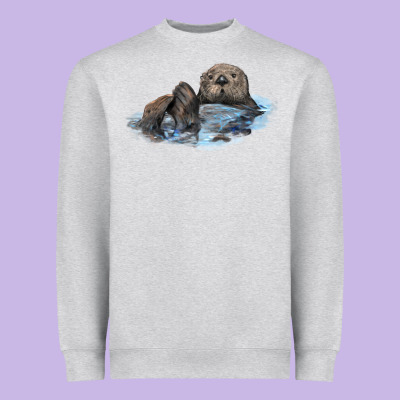 California Sea Otter Heavyweight Sweatshirt Designed By Lillyallendesigns