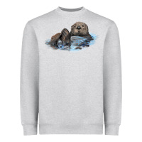 Heather Grey california sea otter Heavyweight Sweatshirt - LillyAllenDesigns