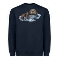 Navy california sea otter Heavyweight Sweatshirt - LillyAllenDesigns