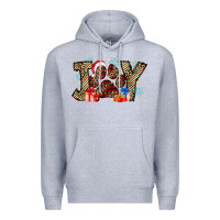 Heather Grey festive joy Premium Hoodie - CowhideDigitalArt