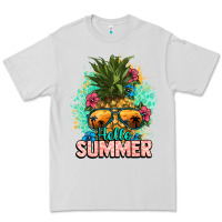 Dove Grey Hello summer pineapple Premium Tee - NancyCooperArtShop