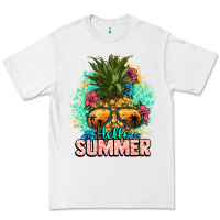 White Hello summer pineapple Premium Tee - NancyCooperArtShop