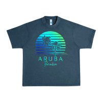 Midnight Navy Vintage Aruba Beach Tropical Vibes Vacation Souvenir Gift Urban Heavy Tee - longCreatives