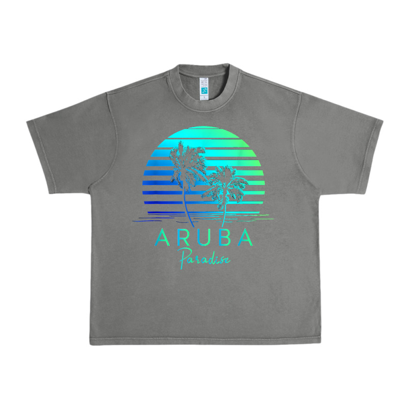 Vintage Aruba Beach Tropical Vibes Vacation Souvenir Gift Urban Heavy Tee by longCreatives | Teevron