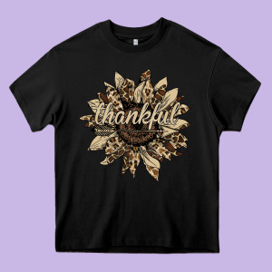 Thankful Sunflower Heavy Core Tee Designed By Bettercallsaul