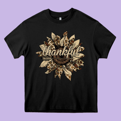 Thankful Sunflower Heavy Core Tee Designed By Bettercallsaul