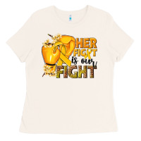 Bone Her fight is our fight Childhood Cancer yellow Ladies Tee - NancyCooperArtShop