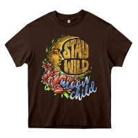 Chocolate Brown stay wild moon child Heavy Core Tee - JahusDesignShop