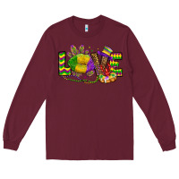 Burgundy love lips mardi gras Long Sleeve Tee - OliviaCreatesArt