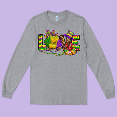 Love Lips Mardi Gras Long Sleeve Tee Designed By Oliviacreatesart