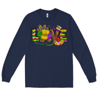 Navy love lips mardi gras Long Sleeve Tee - OliviaCreatesArt