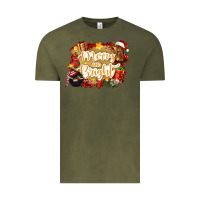Vintage Olive merry and bright Vintage Tee - CowGirlArtShop