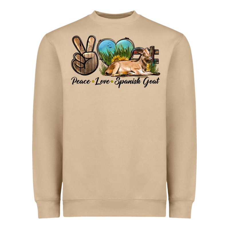 Peace Love Spanish Goat Heavyweight Sweatshirt by LillyAllenDesigns | Teevron