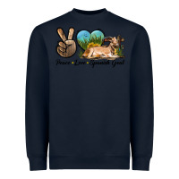 Navy Peace Love Spanish Goat Heavyweight Sweatshirt - LillyAllenDesigns