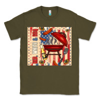 Army Green red white and bbq usa flag Classic Tee - TumblerDesignByShophia