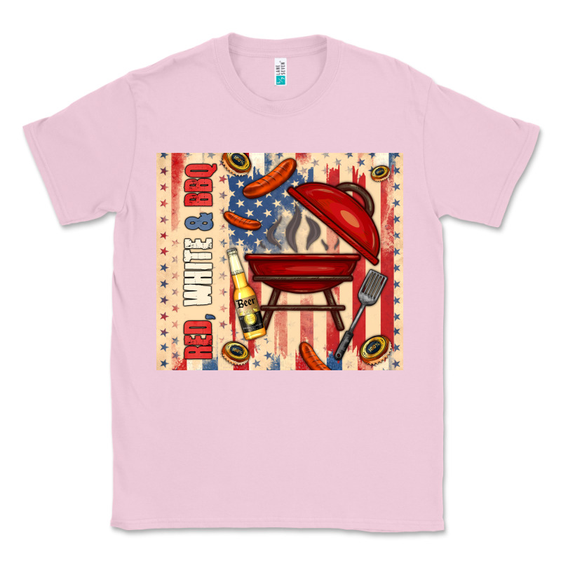 Red White And Bbq Usa Flag Classic Tee by TumblerDesignByShophia | Teevron