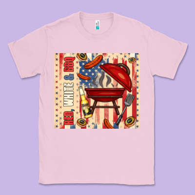 Red White And Bbq Usa Flag Classic Tee Designed By Tumblerdesignbyshophia