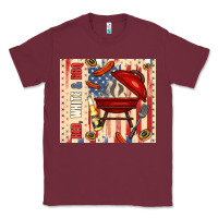 Burgundy red white and bbq usa flag Classic Tee - TumblerDesignByShophia