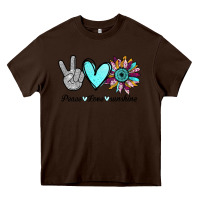Chocolate Brown Peace Love Sunshine Heavy Core Tee - Bettercallsaul