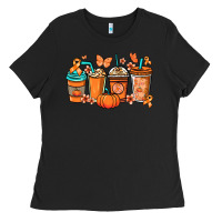 Black Kidney Cancer coffee cups orange ribbon Ladies Tee - NancyCooperArtShop