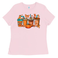 Bubblegum Pink Kidney Cancer coffee cups orange ribbon Ladies Tee - NancyCooperArtShop