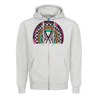 Dove Grey race leopard rainbow Zipper Hoodie - Artiststas