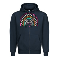 Navy race leopard rainbow Zipper Hoodie - Artiststas