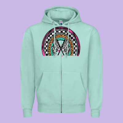 Race Leopard Rainbow Zipper Hoodie Designed By Artiststas