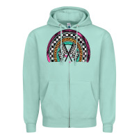 Seafoam race leopard rainbow Zipper Hoodie - Artiststas