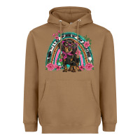 Toasted Coconut dachshund dog pink  floral rainbow Heavyweight Hoodie - BarkalooDesign