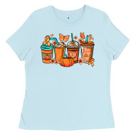 Baby Blue Kidney Cancer coffee cups orange ribbon Ladies Tee - NancyCooperArtShop