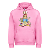 Fuchsia Pink easter bunny and eggs Urban Hoodie - AdoDesignShop