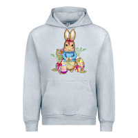Heather Grey easter bunny and eggs Urban Hoodie - AdoDesignShop