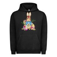 Pigment Black easter bunny and eggs Urban Hoodie - AdoDesignShop