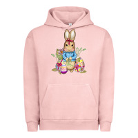 Pigment Salmon easter bunny and eggs Urban Hoodie - AdoDesignShop