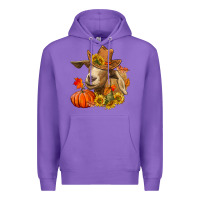 Purple fall goat Premium Hoodie - LillyAllenDesigns
