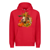 Red fall goat Premium Hoodie - LillyAllenDesigns