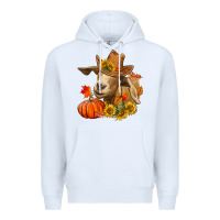 White fall goat Premium Hoodie - LillyAllenDesigns